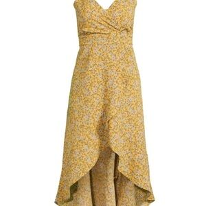 Yellow Asymmetrical Sweetheart Sundress